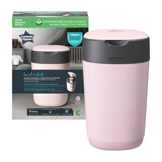 Tommee Tippee Poubelle à couches Twist & Click Rose 