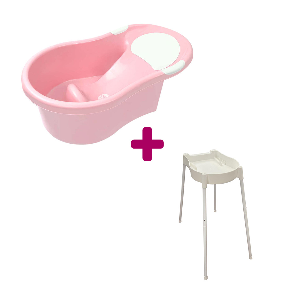 Pack Baignoire Avec Transat Rose Petit Support De Baignoire Pieds