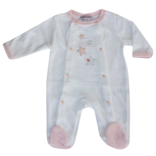 Les Chatounets Pyjama étoiles Roses 1 mois