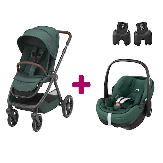 Maxi Cosi Pack poussette duo Oxford + coque Pebble 360 pro Essential Green  