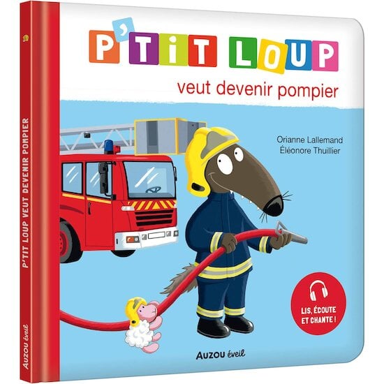 Auzou Livre P'tit loup veut devenir pompier Multicolore 