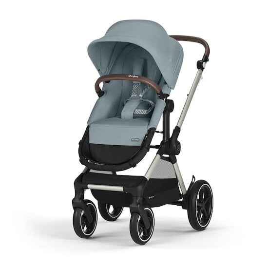 Cybex Poussette Convertible EOS LUX 2-en-1 Châssis Taupe/Siège Stormy Blue 