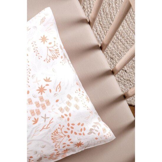 Kadolis Taie d'oreiller Coton Bio Yukari Douceur Peach 40x60 cm