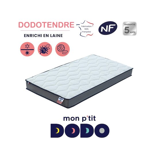 Mon P'tit Dodo Matelas Dodotendre Blanc/Anthracite  Mon P'tit Dodo Matelas Dodotendre Blanc/Anthracite