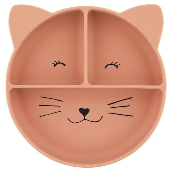 Trixie Assiette avec ventouse en silicone et compartiments Mrs. Cat 