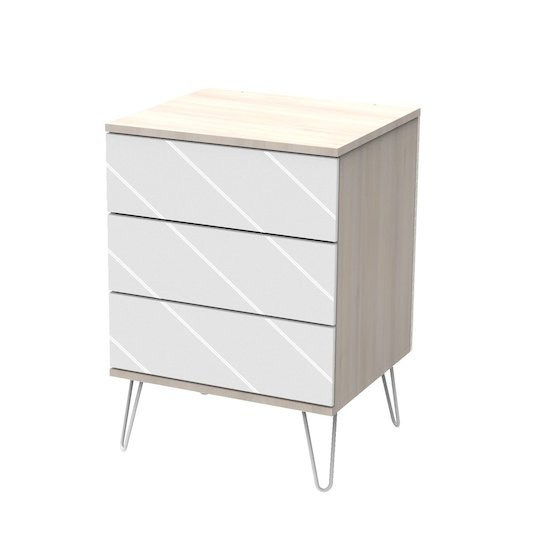 Sauthon Petite commode 3 tiroirs Happy Acacia Clair - Blanc 