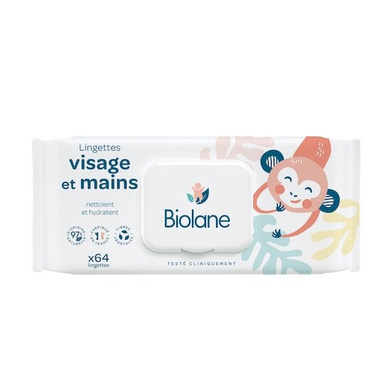 Biolane Lingettes visage et mains Multicolore 