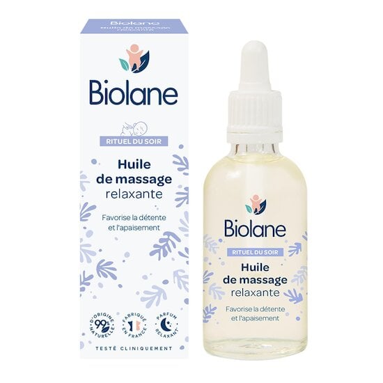 Biolane Huile de massage relaxante Lila et blanc 50 ml