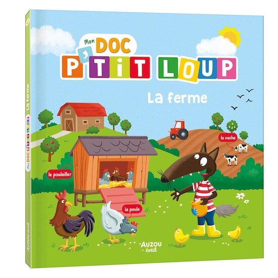 Auzou Livre Mon doc p'tit loup la ferme Multicolore 