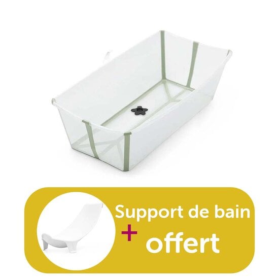 Stokke Baignoire Flexi Bath X-Large Transparent vert achetée = support de bain offert  