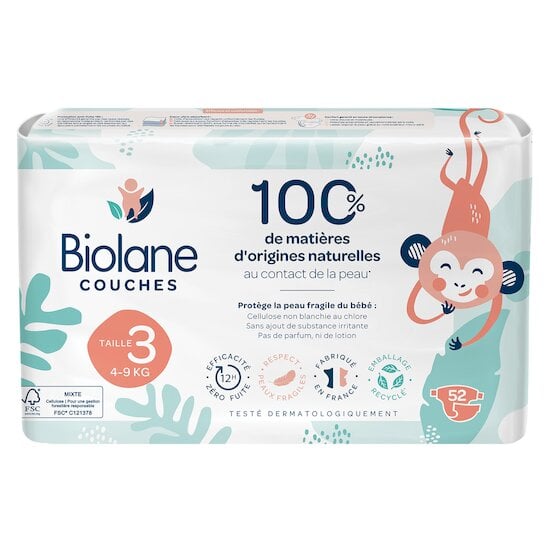 Biolane Couches Multicolore Taille 3