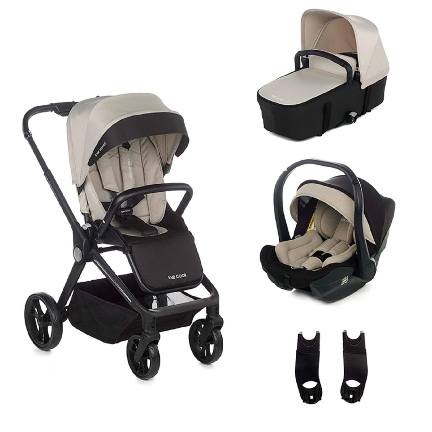 Poussette Trio Stratos avec Nacelle et coque Travel Carrier BEIGE Be cool