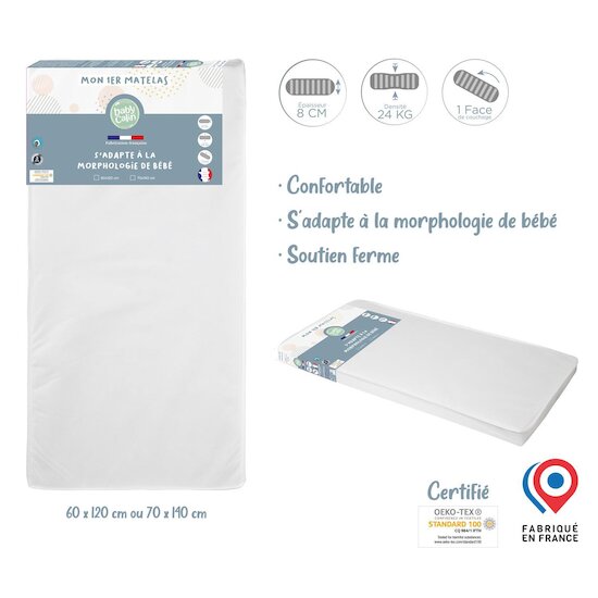 BabyCalin Mon 1er Matelas  Blanc  BabyCalin Mon 1er Matelas  Blanc