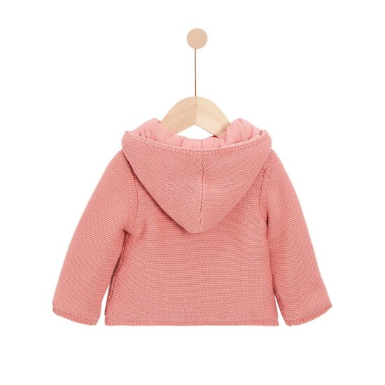 Marèse Veste tricot à Capuche Poésie d'Automne Pink baked raspberry 3 mois