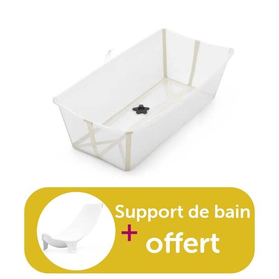 Stokke Baignoire Flexi Bath X-Large Transparent Sandy Beige achetée = support de bain offert  