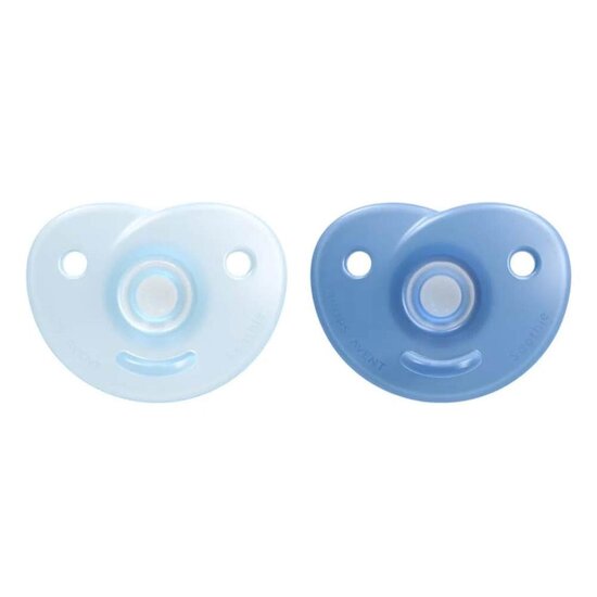 Philips Avent Lot de 2 Soothie coeur Bleu/Bleu clair 0-3 mois