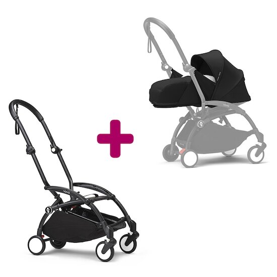 Stokke Pack chassis poussette YOYO³ Noir + pack nouveau-né 0+ YOYO³ Noir  