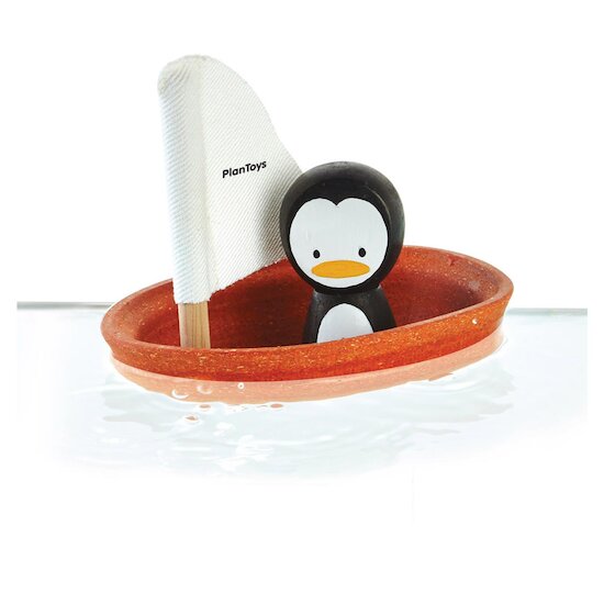 Trousselier Jouet de bain Bateau pingouin Rouge 