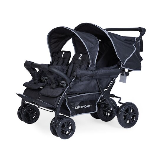 Childhome Poussette 4 enfants Quadruple Autobrake Black 