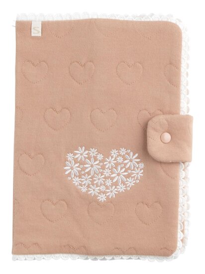 Sauthon Protege Carnet de Santé Petit Coeur Rose Poudré/Beige Chiné 