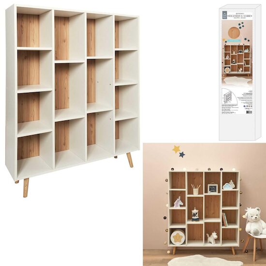 The home deco factory Bibliothèque suzanne Blanc Beige 116 cm