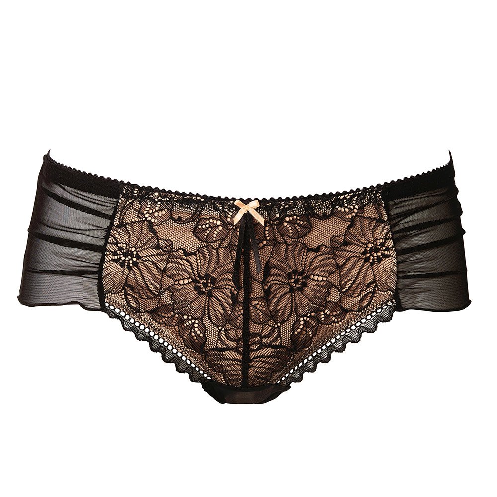 Cache cœur - Shorty de maternité dentelle taille basse NOIR Cache cœur