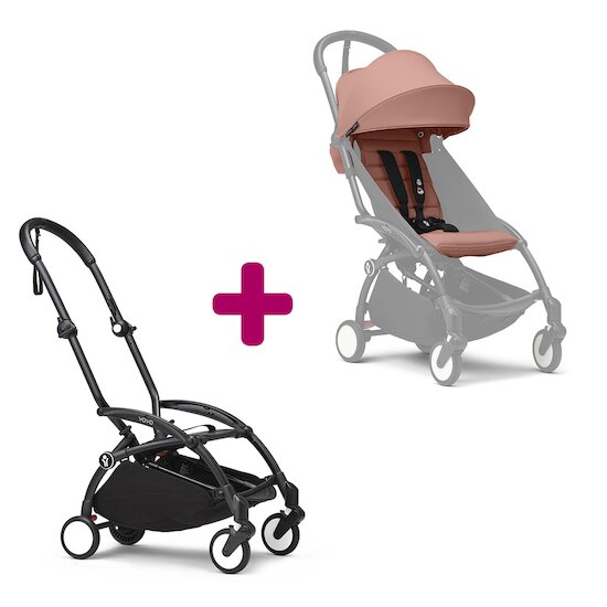 Stokke Pack chassis poussette YOYO³ Noir + pack 6+ YOYO³ Ginger  