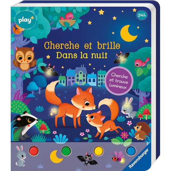 Play+ Livre Cherche et brille Dans la nuit Multicolore 