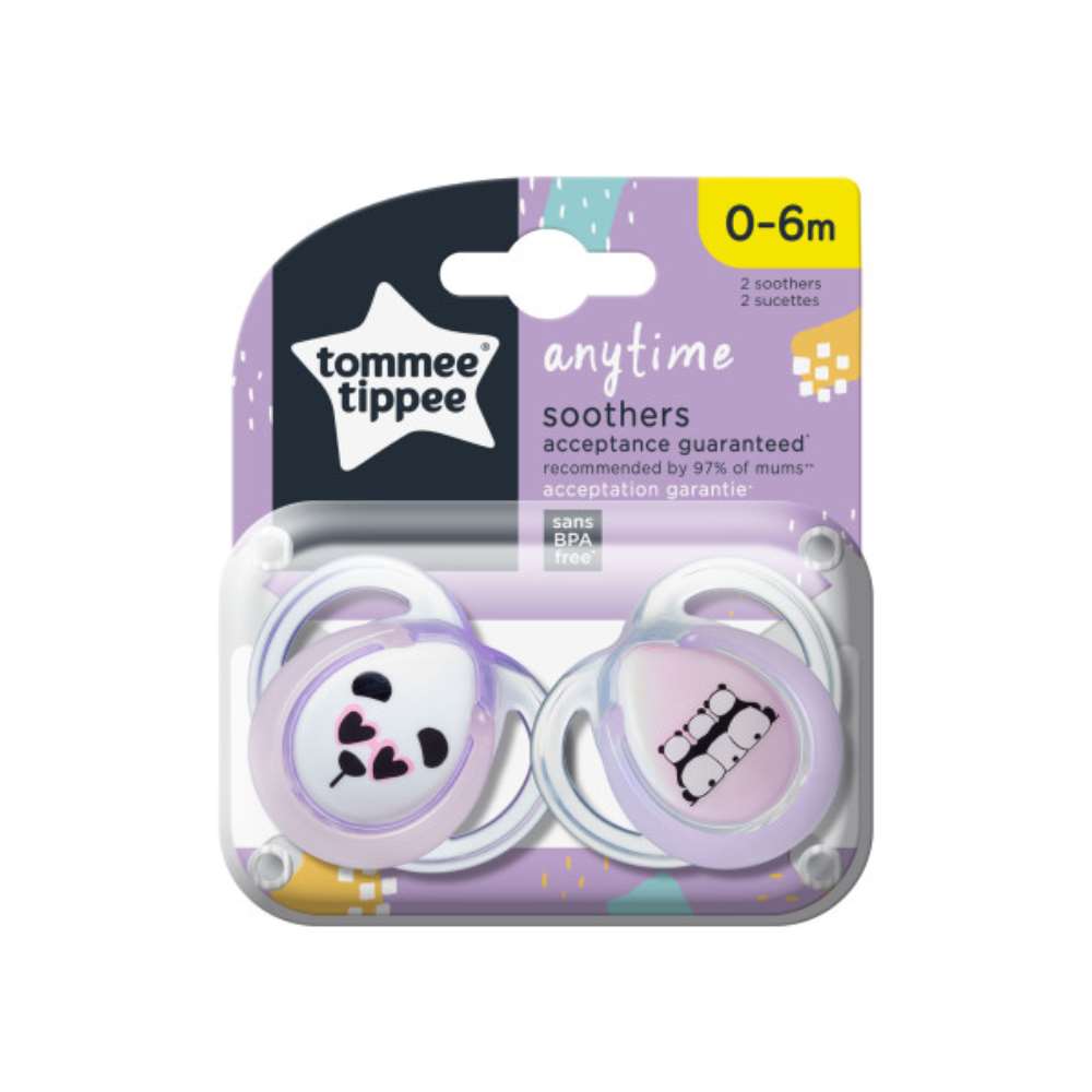 Tommee tippee 43335772 - 2 sucettes Fun en silicone (0-6 mois