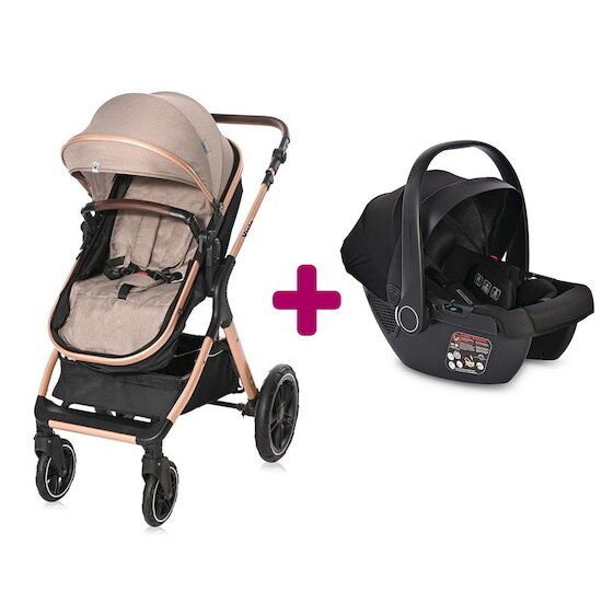 Lorelli Pack Poussette trio Viola 2 en 1 avec sac à langer + coque Aria Lux Noir  