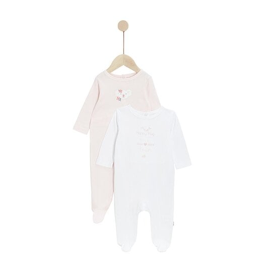 P’tit bisou Lot de 2 pyjamas Mes Essentiels Rose Pearly 24 mois