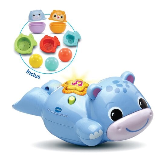 Vtech Baby Jouet de bain Théo, mon hippo bébé nageur Multicolore 