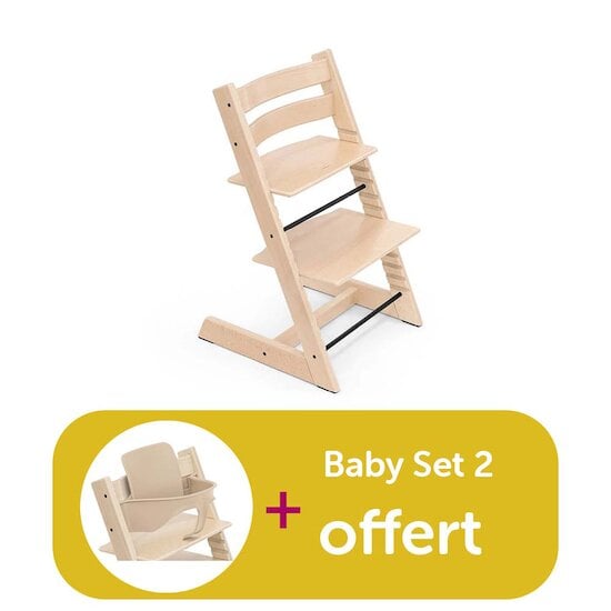 Stokke Chaise tripp trapp achetée Naturel + baby set 2 naturel offert  