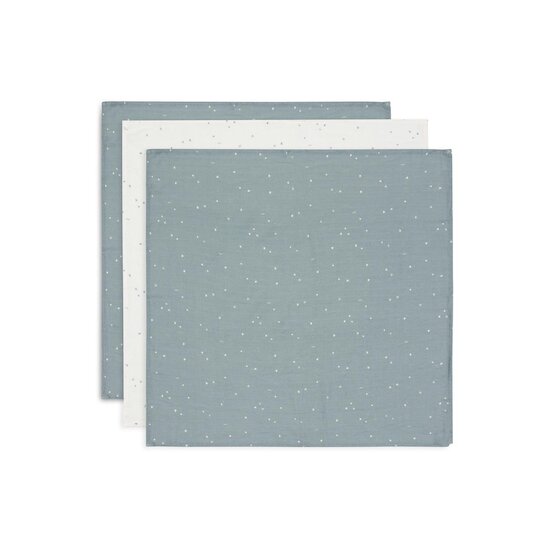 Jollein Lange Gaze de Coton Twinkling Lot de 3 Sea Green 70x70 cm