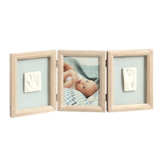 Cadre pour photo en bois massif avec couvercle empreintes digitales bébé  blanc