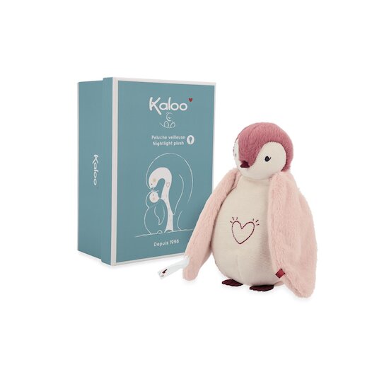 Kaloo Peluche veilleuse manchot Rose 