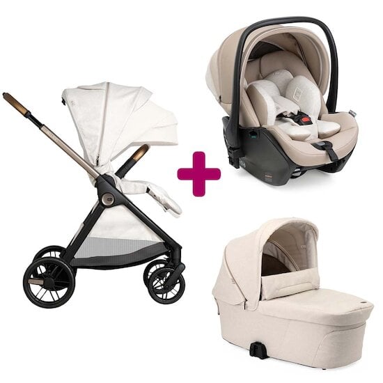 Chicco Pack poussette trio  Bellagio amber glow + nacelle flexi amber glow + coque First Seat Recline I-size amber glow  