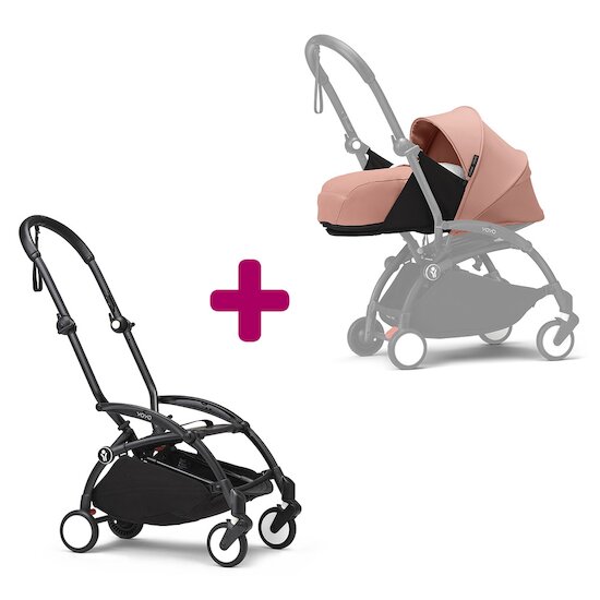 Stokke Pack chassis poussette YOYO³ Noir + pack nouveau-né 0+ YOYO³ Ginger  