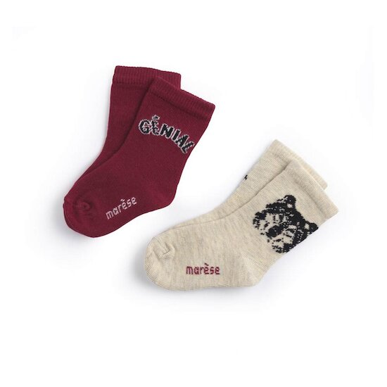 Marèse Lot de 2 chaussettes MGL natural rubis 25-26