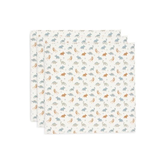 Jollein Lange Gaze de Coton Roarsome Lot de 3 Multicolor 70x70 cm