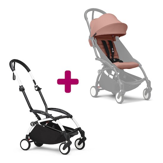 Stokke Pack chassis poussette YOYO³ Blanc + pack 6+ YOYO³ Ginger  