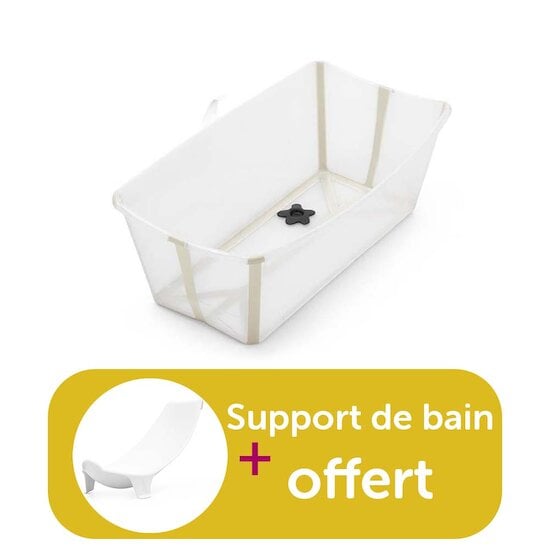 Stokke Baignoire Flexi Bath Transparent Beige achetée = support de bain offert  