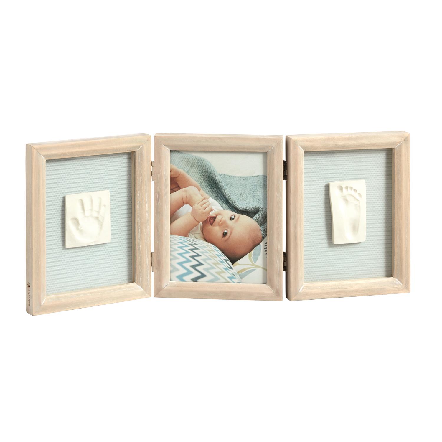 Kit de cadre photo en bois empreinte de Bébé et empreinte de main