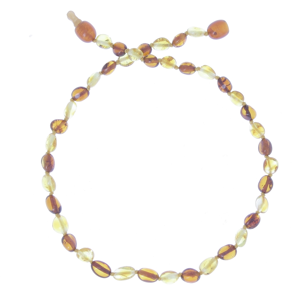 BalticWay - Collier enfant en ambre de la Baltique - forme olives MULTICOLORE BalticWay