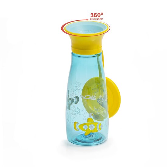 Wowcup Gourde  360 ° enfant avec couvercle Sous-marin  350 ml