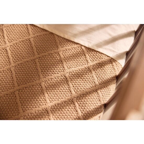 Jollein Couverture Berceau Check Knit Biscuit 75x100 cm