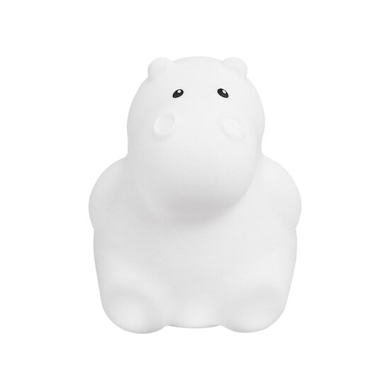 Trois Kilos Sept Veilleuse silicone Bluetooth Hippo Blanc 