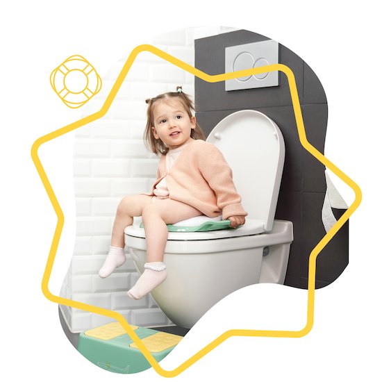 Réducteur de WC enfant en mousse - 28 x 29 cm - Beige, marron