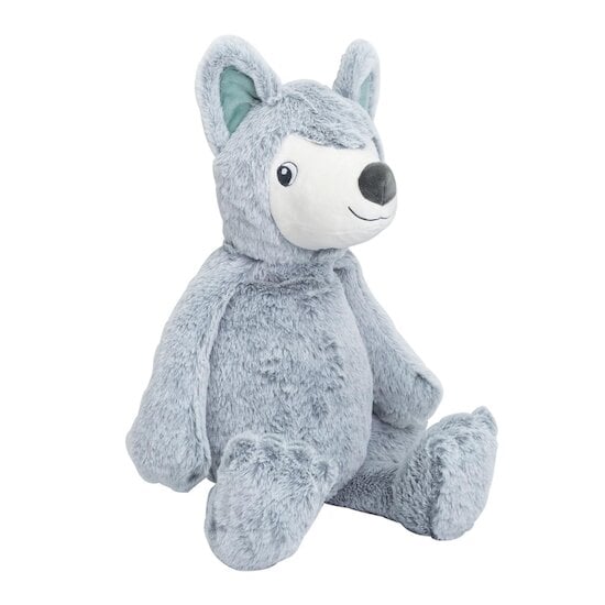 Trois Kilos Sept Grande peluche Loup Gris Chiné / Vert Sauge 