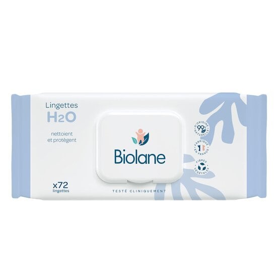 Biolane Lingettes H2O Bleu et blanc 72 lingettes